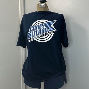 Vintage Coney Island Silver Rockets New York navy blue tshirt